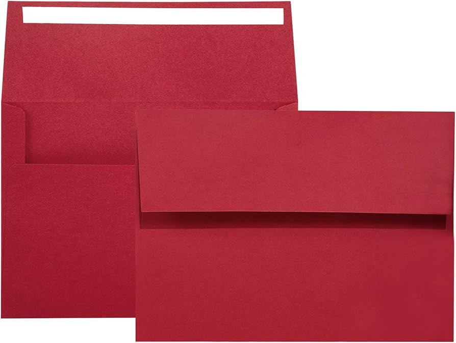 A7 Printable Red Envelopes 5X7 50 Pack - Quick Self Seal,for 5x7 Cards| Perfect for Weddings, Inv... | Amazon (US)