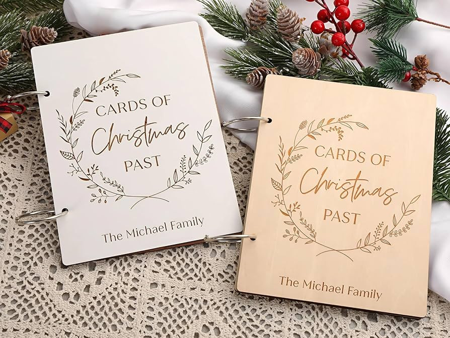 Personalized Christmas Card Holder,Cards of Christmas Past Binder Keepsake, Holiday Card Keeper A... | Amazon (US)