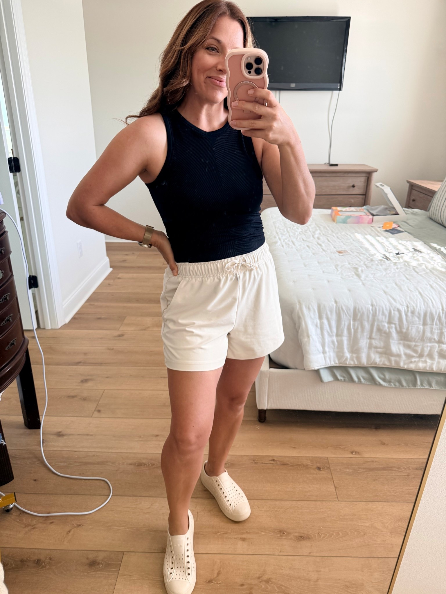 I am always looking for tops that hide this sweat and keep me dry during the summer. One with a built-in bra just checked more boxes then I could ask for.

5’4”
About 150 pounds
Wearing a size medium top and medium bottom

#LTKmomlife #LTKspring #LTKootd