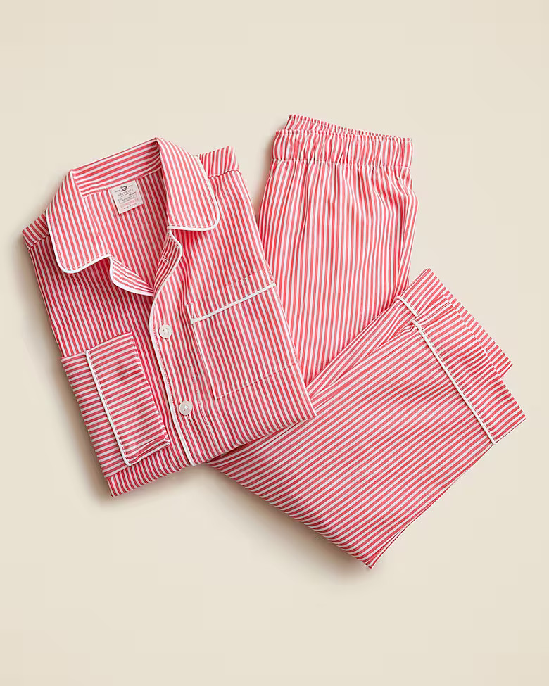 Kids' long-sleeve pajama set in cotton poplin | J. Crew US