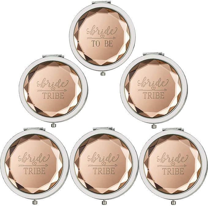 Cuterui Bridesmaid Gifts Bride Tribe Compact Makeup Mirrors for Bachelorette Bridal Shower Gifts(... | Amazon (US)