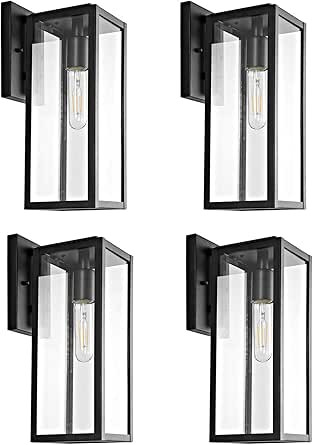 Bestshared 15" Outdoor Wall Lantern, 4 Pack Exterior Wall Sconce Light Fixtures,Wall Mounted Sing... | Amazon (US)