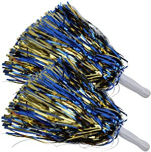ICObuty Metallic Cheerleading Pom Poms Foil Fluffy 12 inch 2 Pack NO Sheddingfor Sport Squads Dan... | Amazon (US)