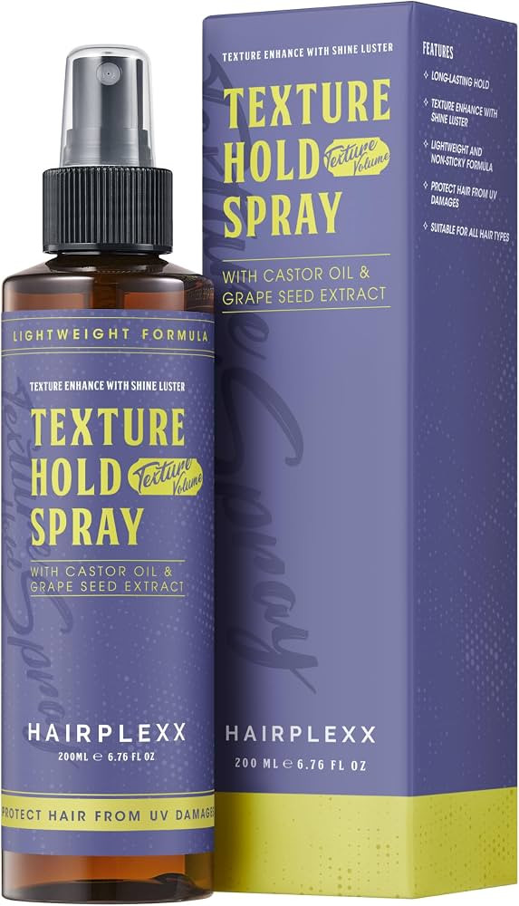 Texture Hold Spray – Hard Hold Styling Spray with Shine | Lightweight Formula with Castor Oil &... | Amazon (US)