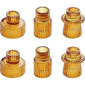 Vixdonos Taper Glass Candlestick Holders Tealight Candle Holders for Table Centerpieces, Wedding ... | Amazon (US)