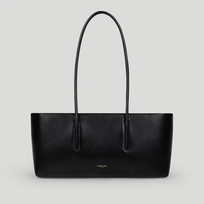 DeMellier The Stockholm Shoulder in Black Fine Grain Leather Shoulder bag | DeMellier