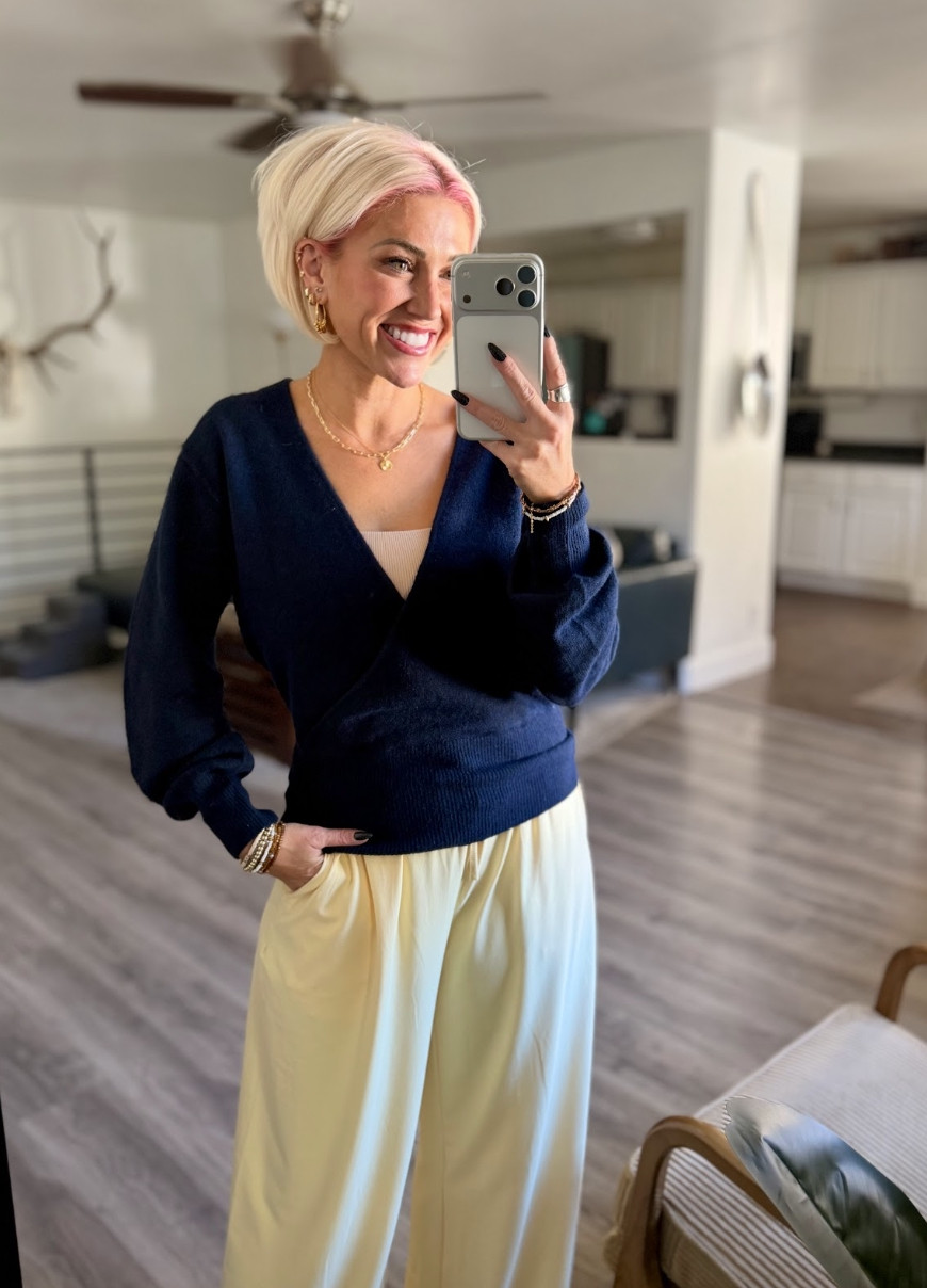 This sweater is a win and these pants are def tall-girl friendly!!  Top: Small // Pants: Medium 

 #LTKootd #LTKSeasonal #LTKSaleAlert