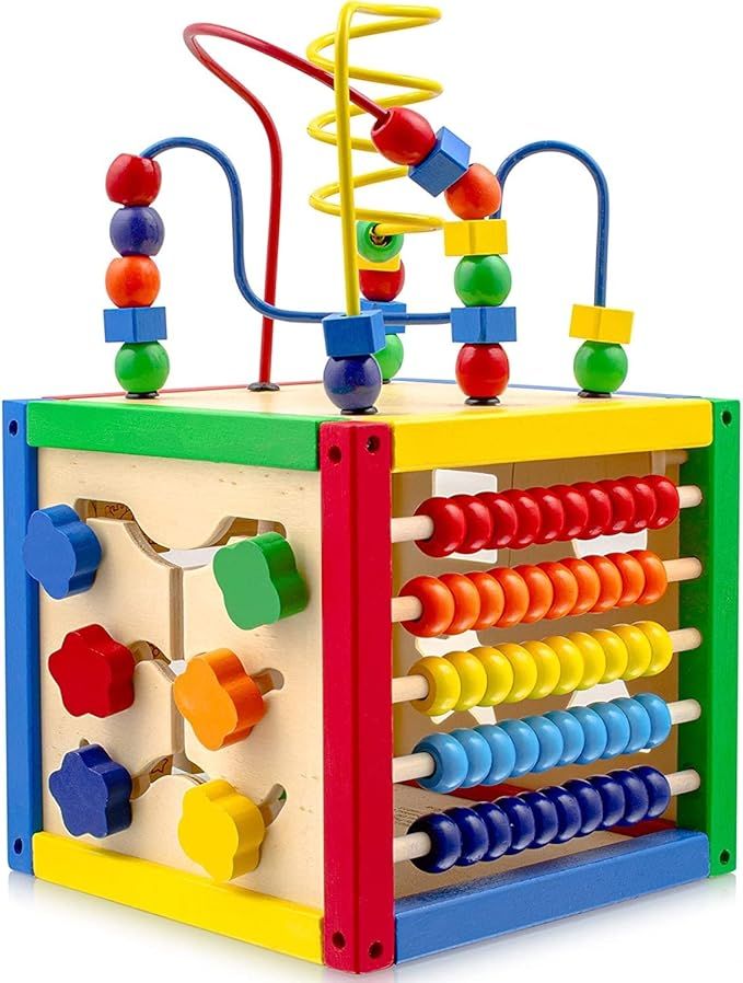 Play22 Activity Cube with Bead Maze - 5 in 1 Baby Activity Cube Includes Shape Sorter, Abacus Cou... | Amazon (US)