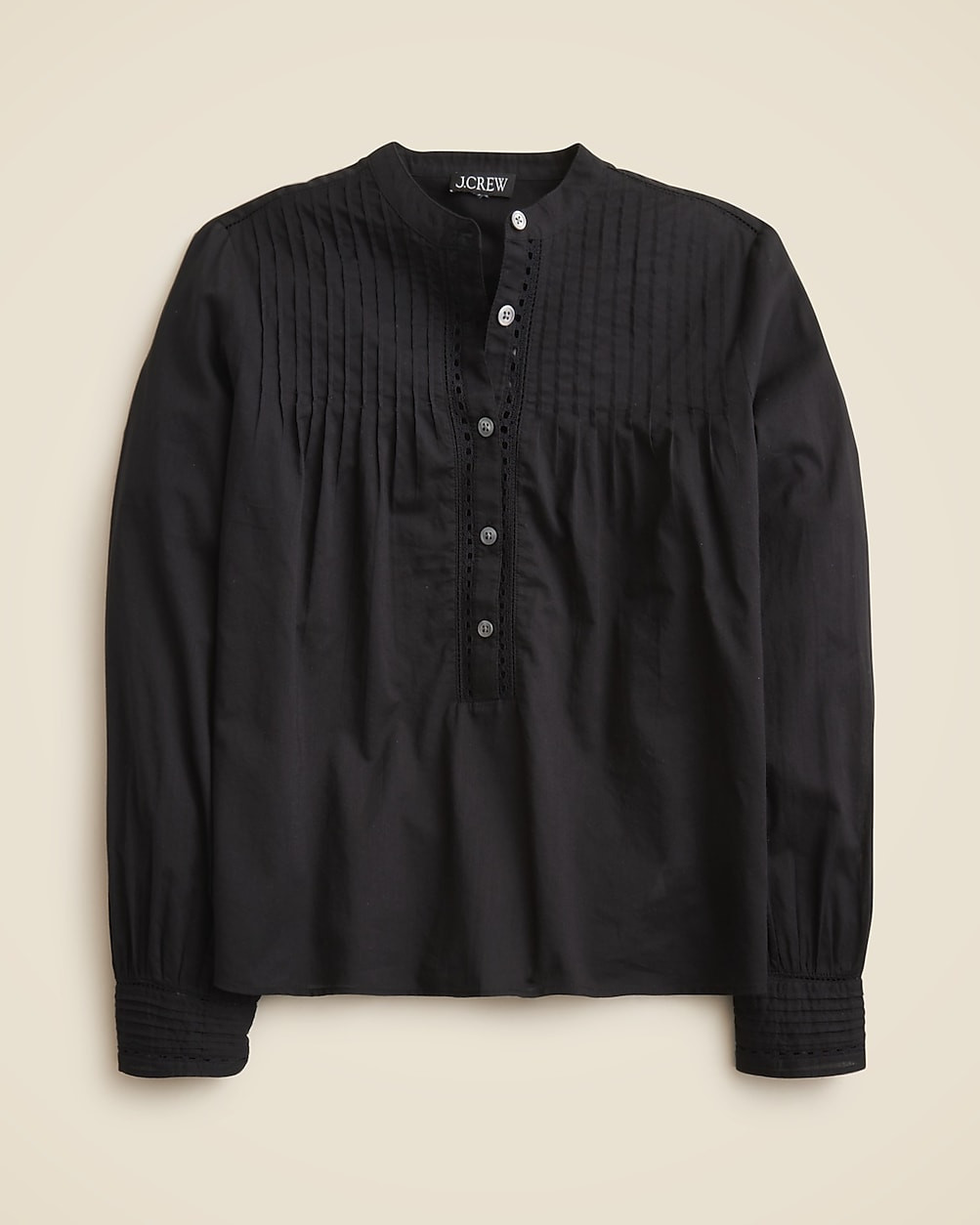 Pintuck lace-trim top in cotton voile | J. Crew US