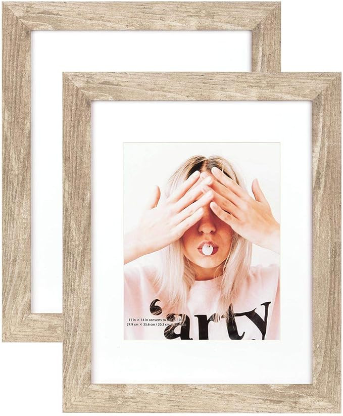 Scholartree Wide Molding Rustic 11x14 Picture Frames, Made of HD Glass Display Picture 8x10 with ... | Amazon (US)