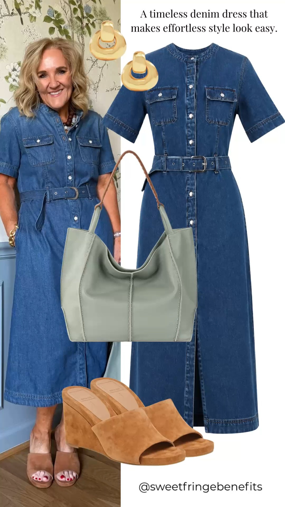This belted denim shirt dress is a timeless one-and-done look. Add a soft green tote and tan wedges for an easy, polished finish.

💡 LTK MADE EASY
❤️ Heart = Support my posts!
🔖 Save = Get sale & restock alerts
📋 Lists = Keep favorites organized
📲 Share = Send lists and products to a friend. Hello, Christmas List!
💬 Comment = Ask me anything about what I'm wearing.:-)

#LTKootd #LTKdayinmylife #LTKgrwm