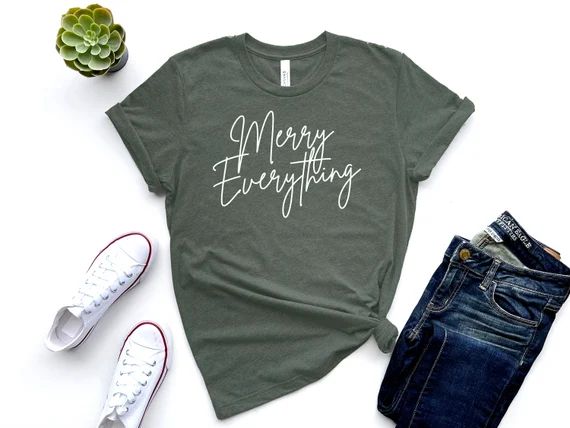 Merry Everything Holiday Shirt - Etsy | Etsy (US)