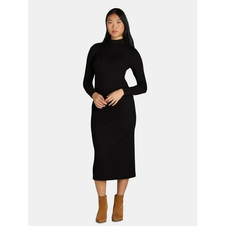 Time and Tru Women s Mock Neck Top and Midi Skirt Set 2-Piece Sizes XS-XXXL | Walmart (US)