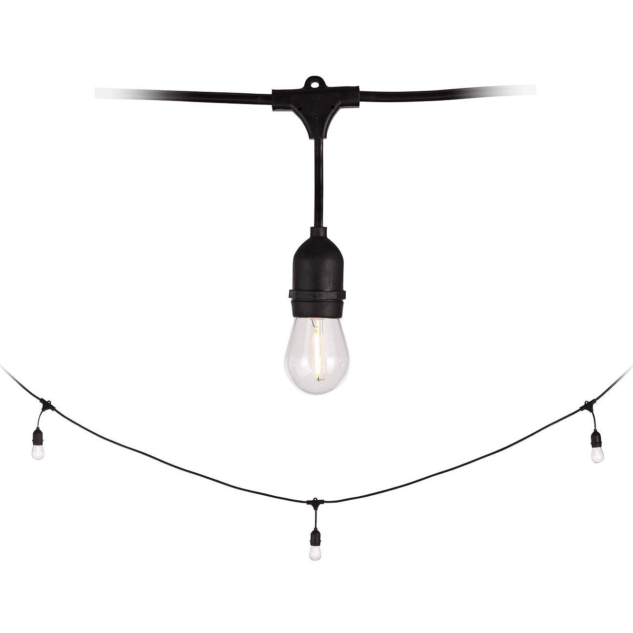 LED Outdoor String Lights 15-Lights 48-Foot Long for Patios | LampsPlus.com