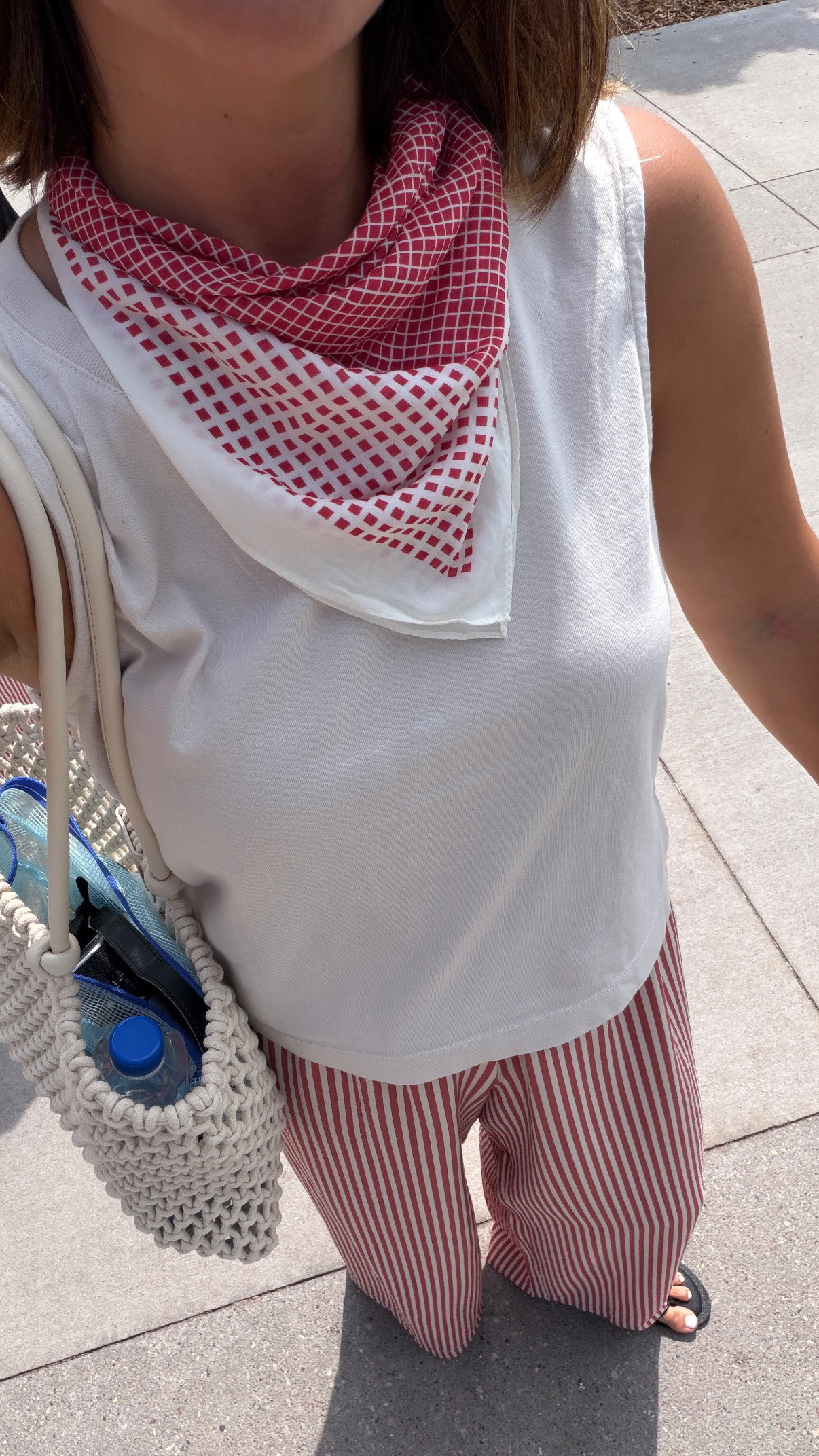 An elevated everyday summer look ☀️ This outfit is made up of comfortable basics, but the striped linen pants and scarf make it feel a little more polished. One I've already worn on repeat.  

 #LTKootd #LTKSeasonal