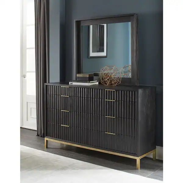 Kentfield Eight Drawer Dresser in Transparent Black Mahogany | Bed Bath & Beyond
