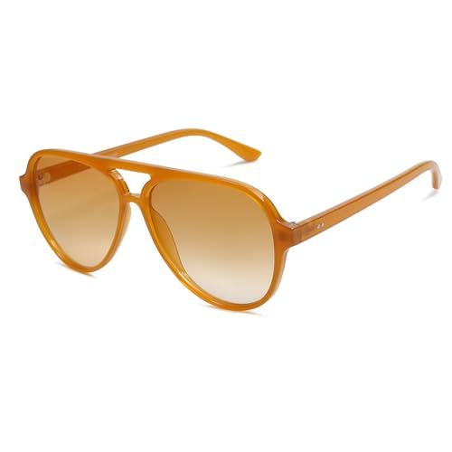 SOJOS Retro Polarized Aviator Sunglasses Womens Mens Classic Double Bridge Sun Glasses SJ2201 | Amazon (US)