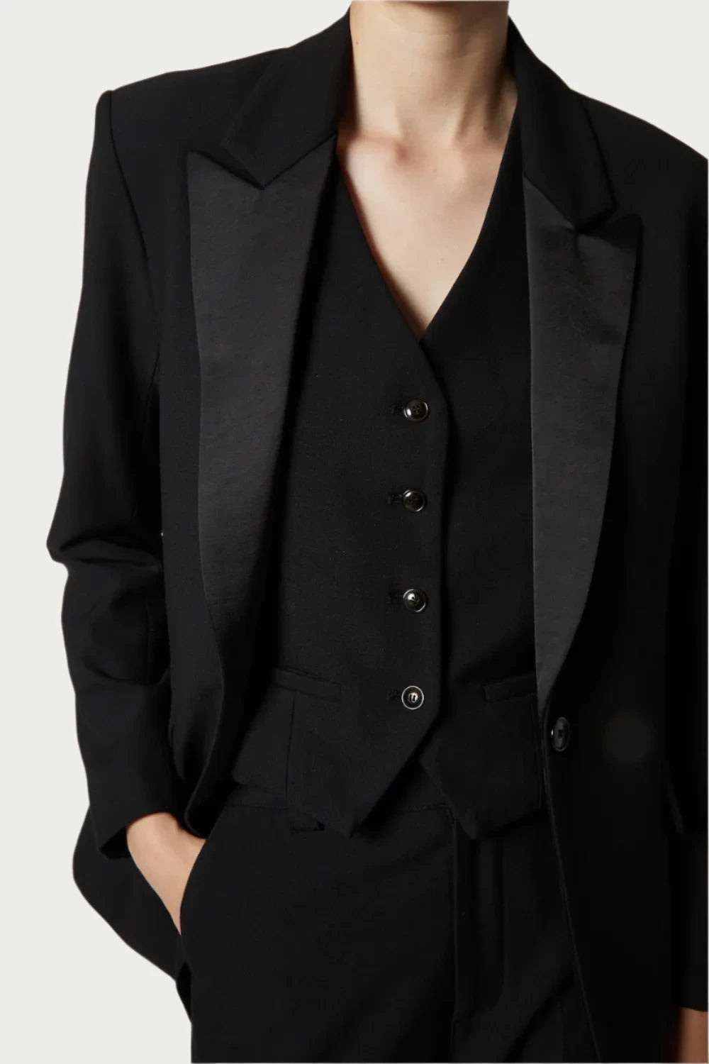 Dylan Tuxedo Jacket in Black | WEST2WESTPORT