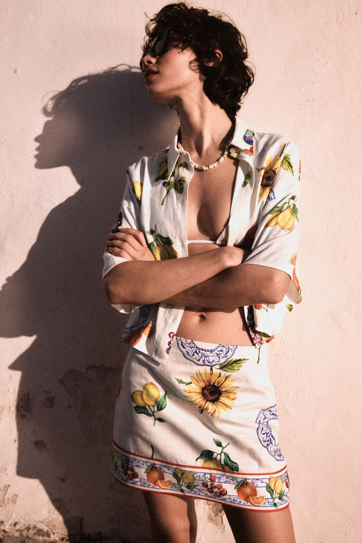 Printed Mini Skirt - White/patterned - Ladies | H&M US | H&M (US + CA)