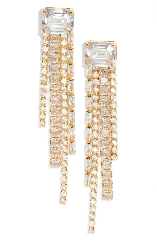 Nordstrom Cubic Zirconia Waterfall Earrings in Clear- Gold at Nordstrom | Nordstrom