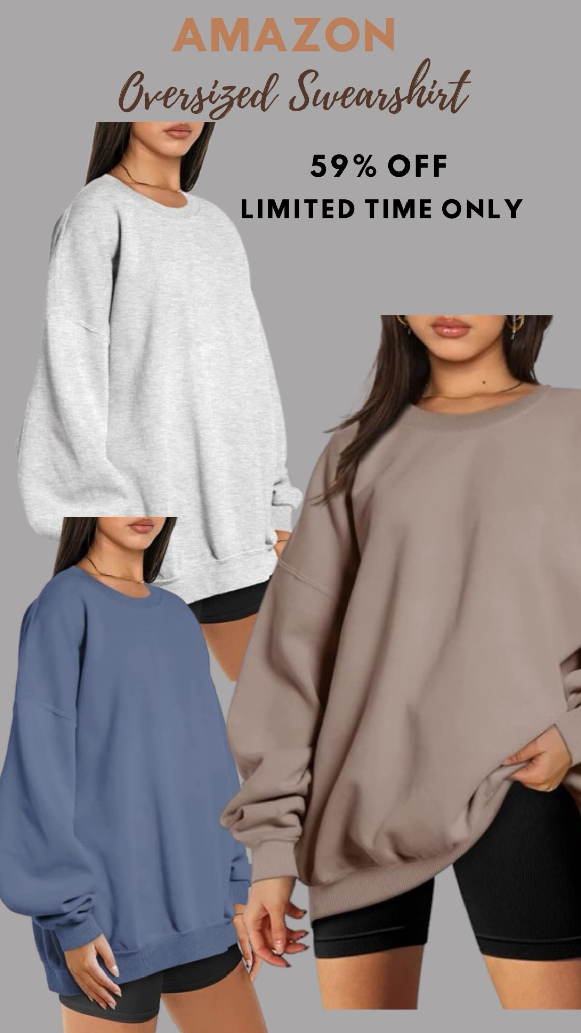 Oversized Sweatshirt 59% OFF LIMITED TIME ONLY 
not all the colors are 59% off 
Sweatshirt, fall sweatshirt, Amazon finds, fall outfit, back to school 

#LTKSaleAlert #LTKU #LTKBacktoSchool
