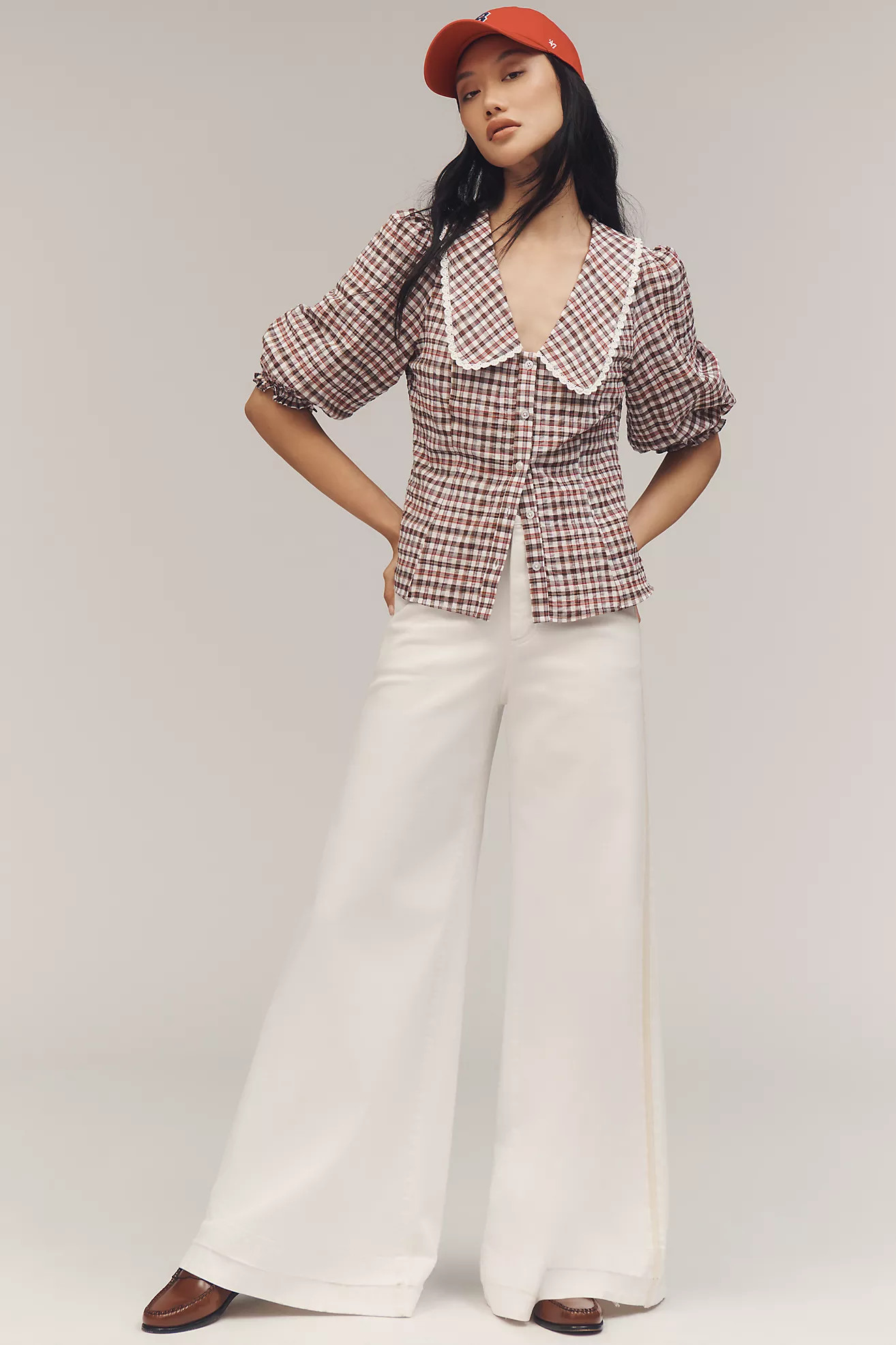 Maeve Collared Puff-Sleeve Blouse | Anthropologie (US)