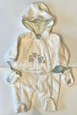 Little Me winter one-piece snowsuit, 6 months bunting with mittens, hood, footed  | eBay | eBay US