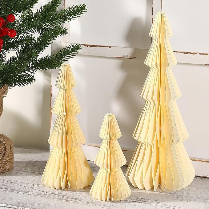 Christmas Decorations- 3PCS Honeycomb Christmas Tree DIY Table Centerpiece Set for Xmas Holiday F... | Amazon (US)