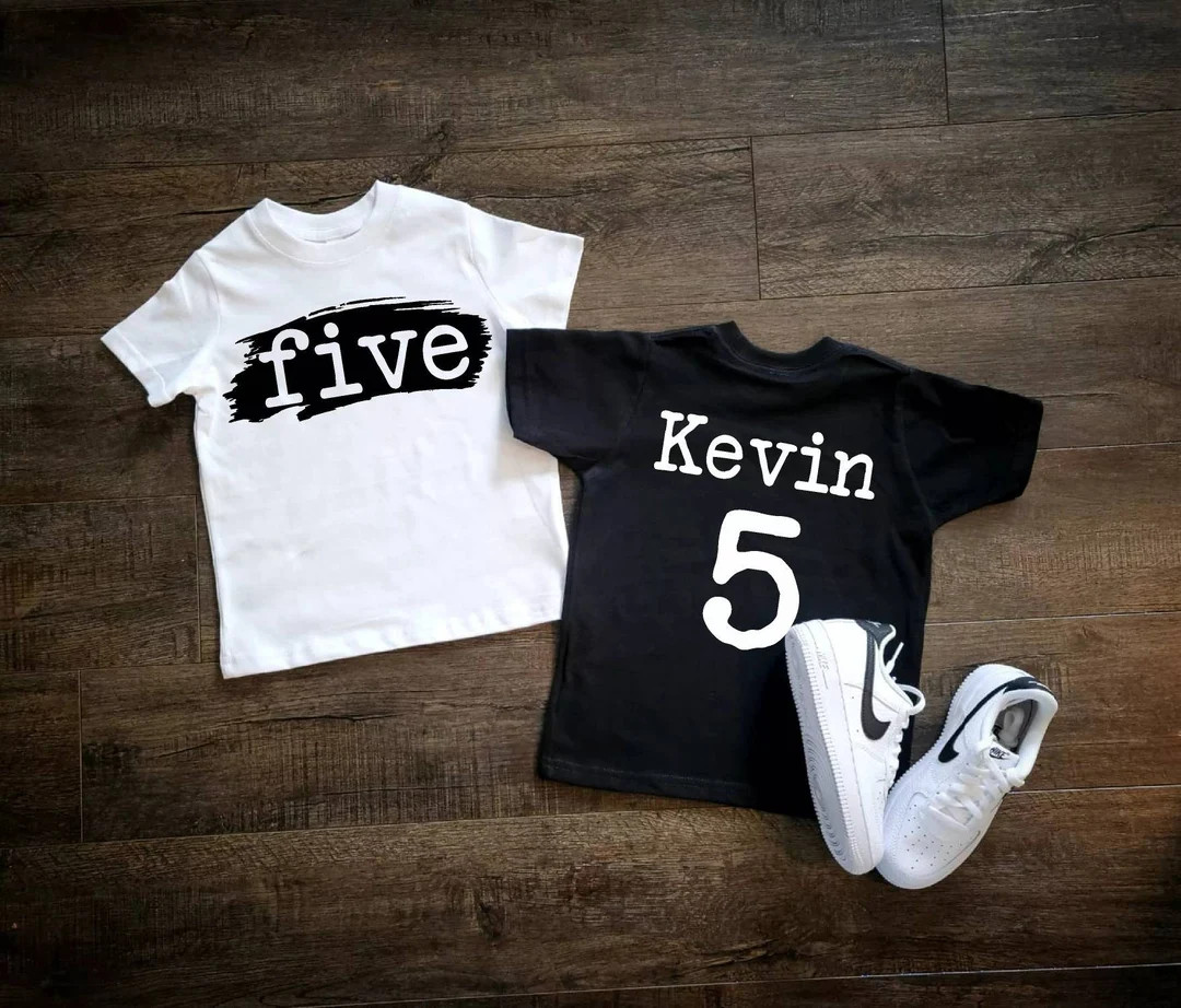 Boys 5th Birthday Shirt with Name and Number | Etsy (US)