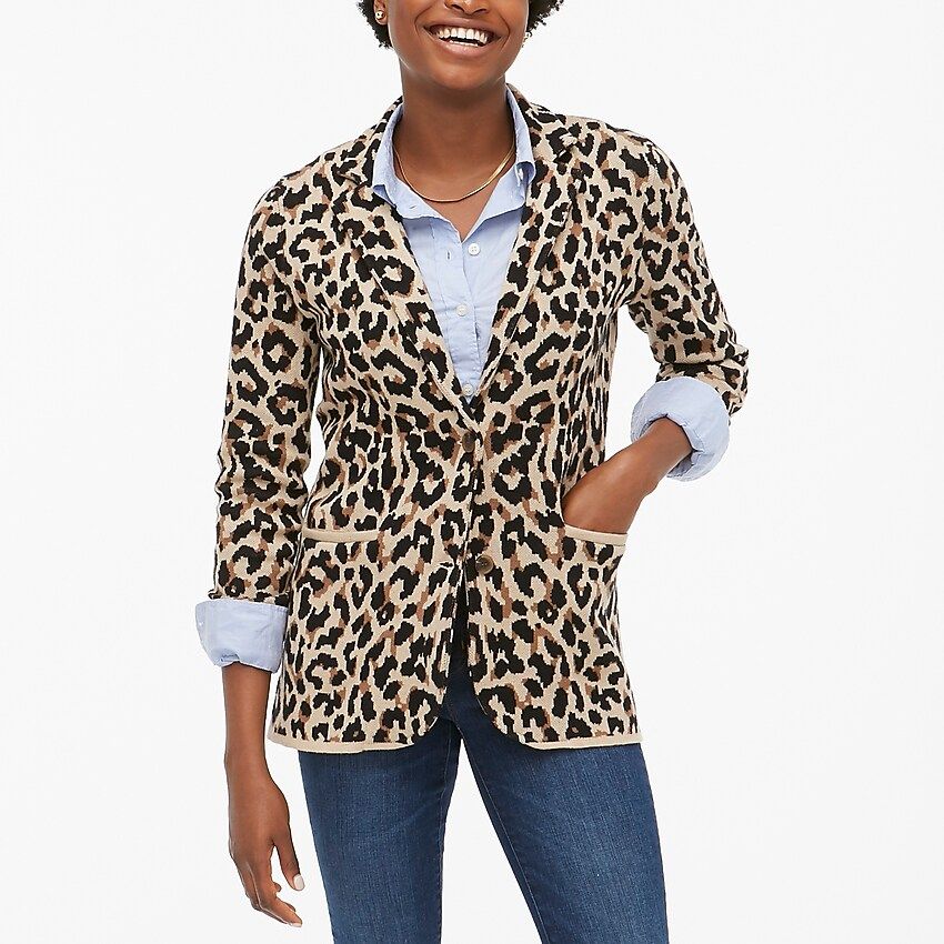 Leopard sweater-blazer | J.Crew Factory