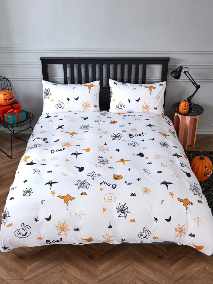 Halloween Pattern Duvet Cover Set Without Filler | SHEIN