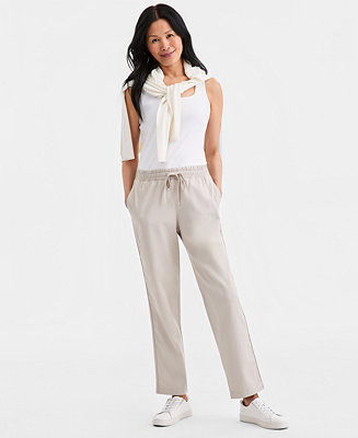 Women's Straight-Leg Pull-On Pants, Macy's Exclusive | Macy's