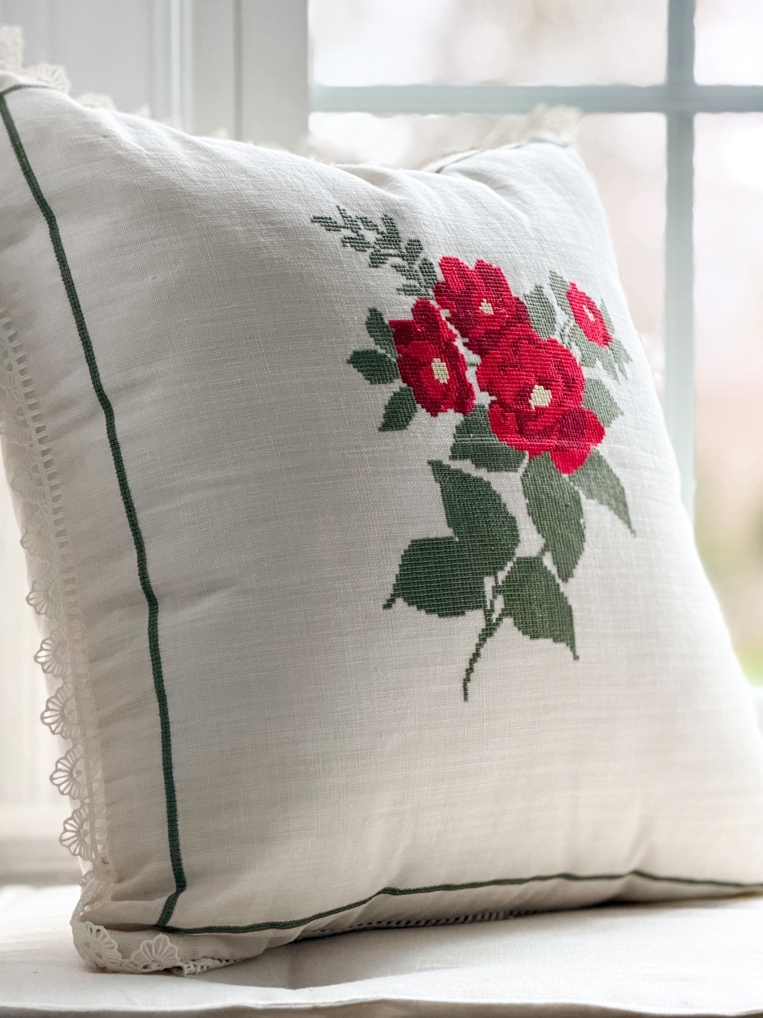 Needlepoint rose throw pillow. It’s beautiful!

#LTKHome
