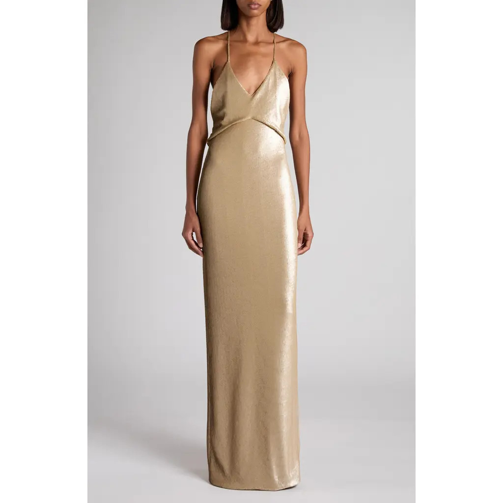 TOM FORD Sequin Embroidered Tulle Gown in By001 Gold at Nordstrom, Size 2 Us | Nordstrom