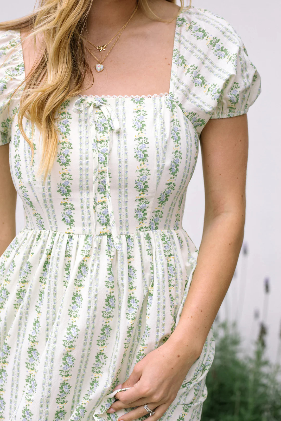 Elaine Floral Striped Dress | Morning Lavender