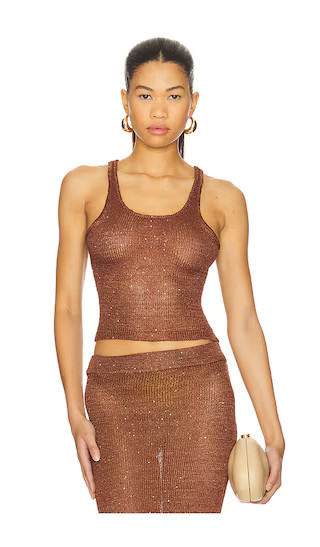 Miranda Knit Top in Chocolate | Revolve Clothing (Global)