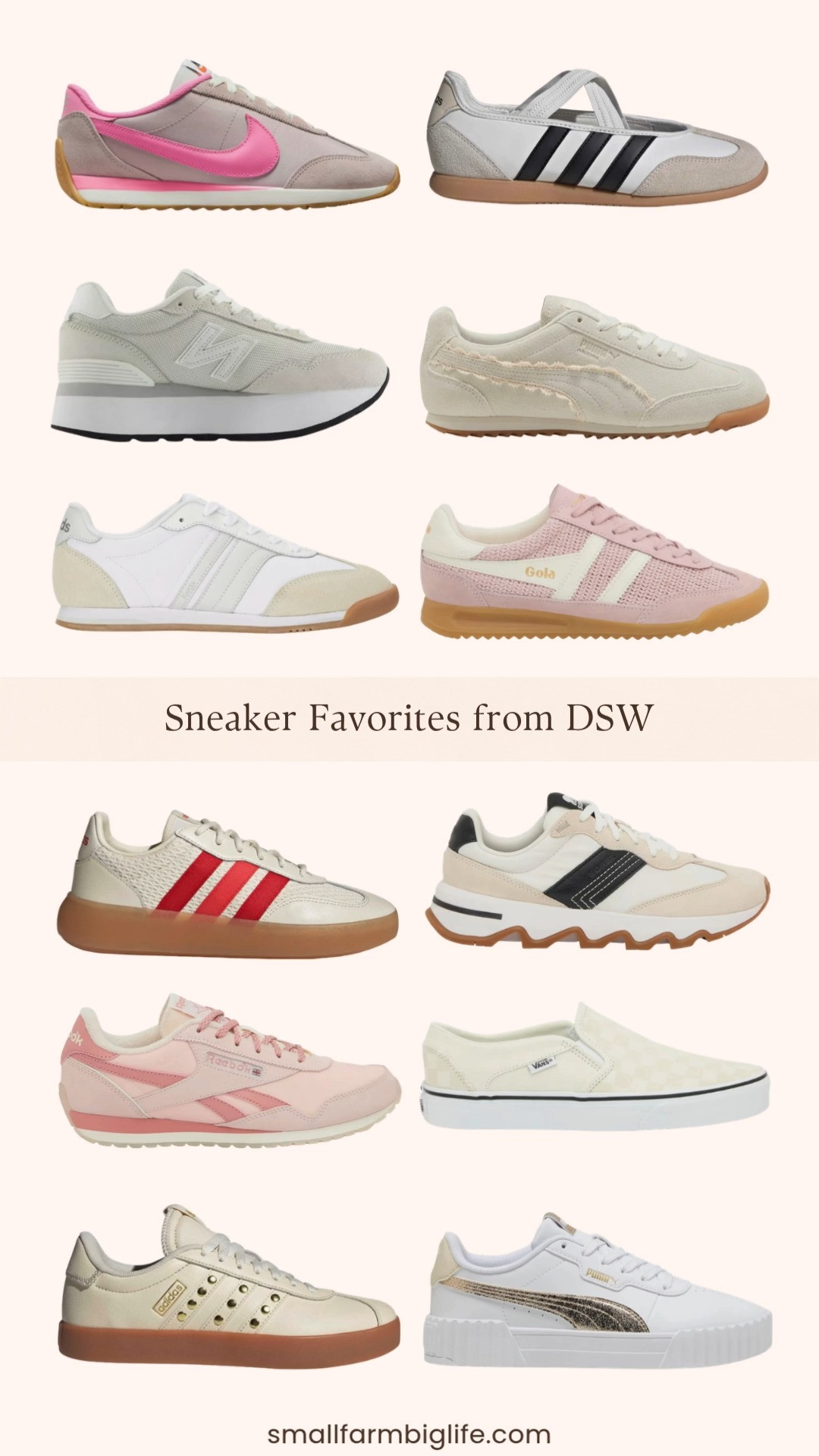 DSW has the most beautiful sneaker styles right now and I rounded up all my favorites! From classic leather adidas and Vans slip-ons to pretty pink Reeboks and Nikes, platform New Balance styles, and the cutest mary jane sneaker, there is a perfect pair for every outfit and every occasion this spring and summer. All the best neutral and soft pink tones that work with everything in your wardrobe. Linking all my favorites below! 

 #LTKootd #LTKOver40 #LTKSaleAlert