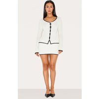 Petite White Fluffy Knit Mini Skirt | PrettyLittleThing US