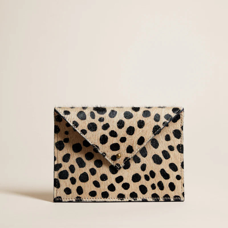 Medium Envelope Pouch - Leopard with Pink | Parker Thatch