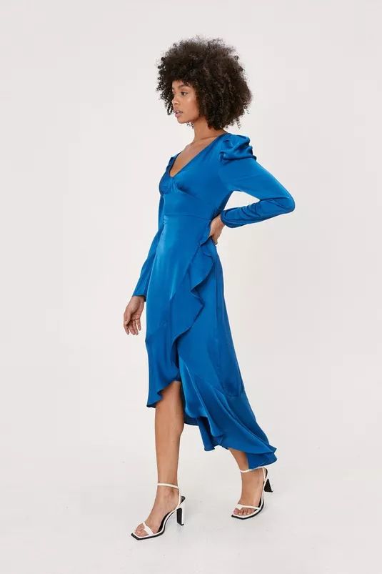 Frill Detail Dipped Hem Maxi Dress | Nasty Gal (US)