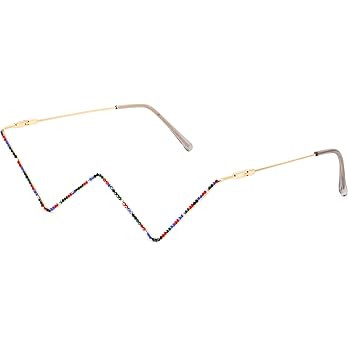 Amazon.com: Testudineus No Lens Eyeglasses Decor Retro Half Glasses Frame Women Metal Diamond Frame  | Amazon (US)