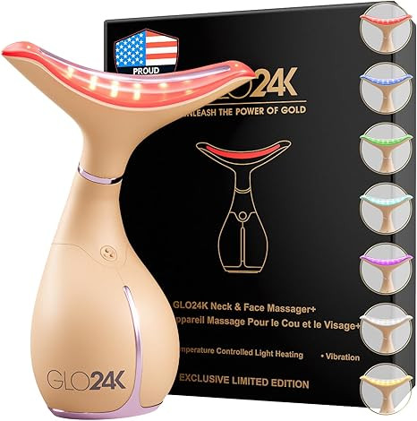 GLO24K 7 Color Beauty Device – Triple LED Action & Vibration Technology Facial and Neck Massage... | Amazon (US)