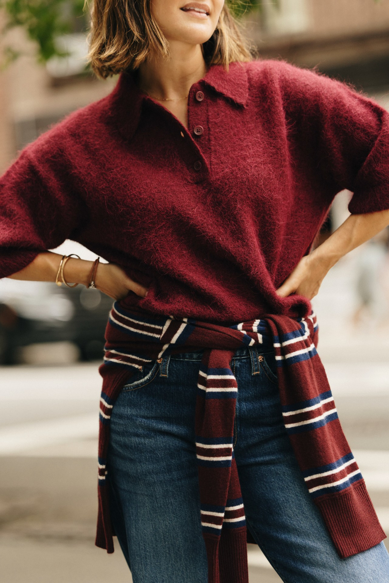 Burgundy is having such a moment this fall, and I love how these tonal layers pair with relaxed barrel-leg jeans. Cozy, comfortable, and still polished enough for lunch or a casual day out.  

 #LTKSeasonal