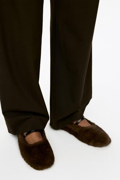Faux-Fur Mary Jane Flats – Brown – Women – ARKET GB | Arket UK