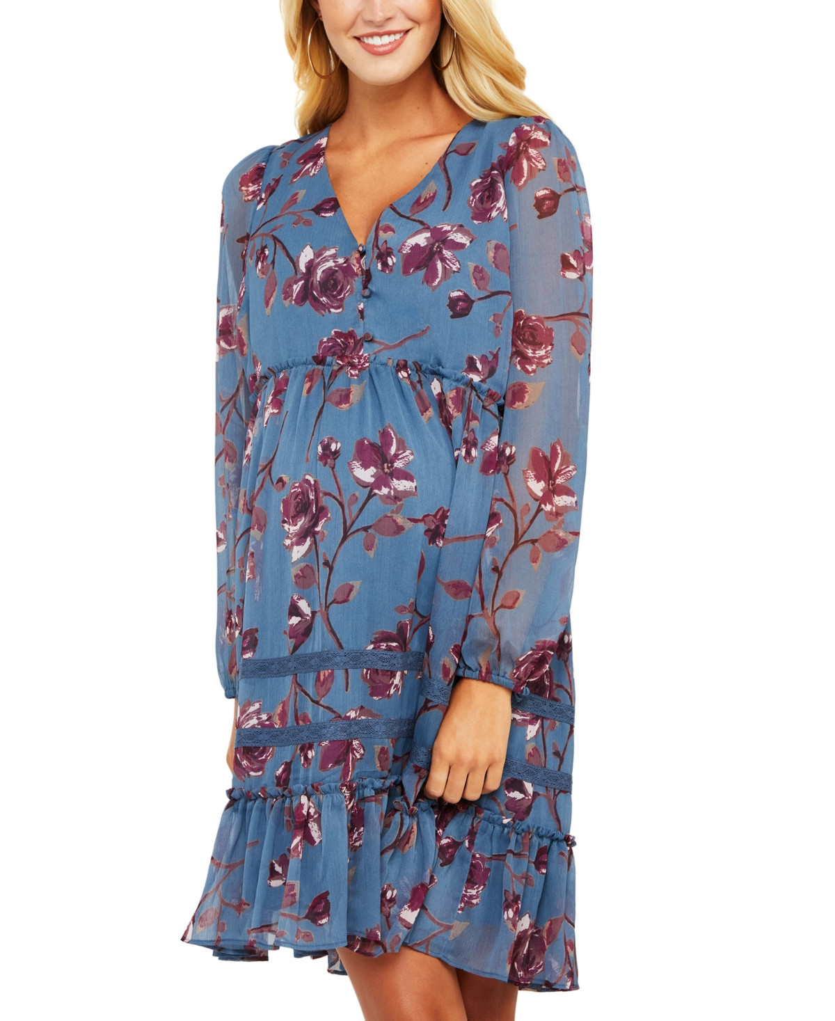 Jessica Simpson Tiered Peasant Maternity Dress | Macys (US)