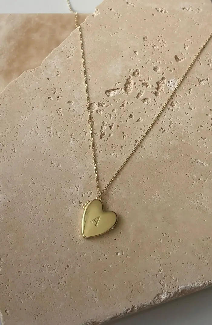 Initial Heart Locket Pendant Necklace | Nordstrom Rack