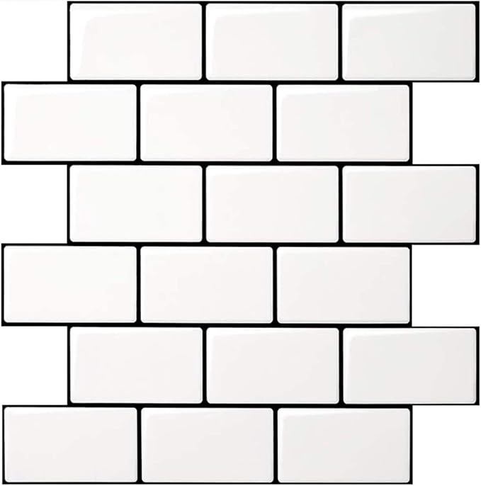 Art3d Peel and Stick Backsplash for Kitchen White Subway (10 Tiles, Thicker Design) | Amazon (US)