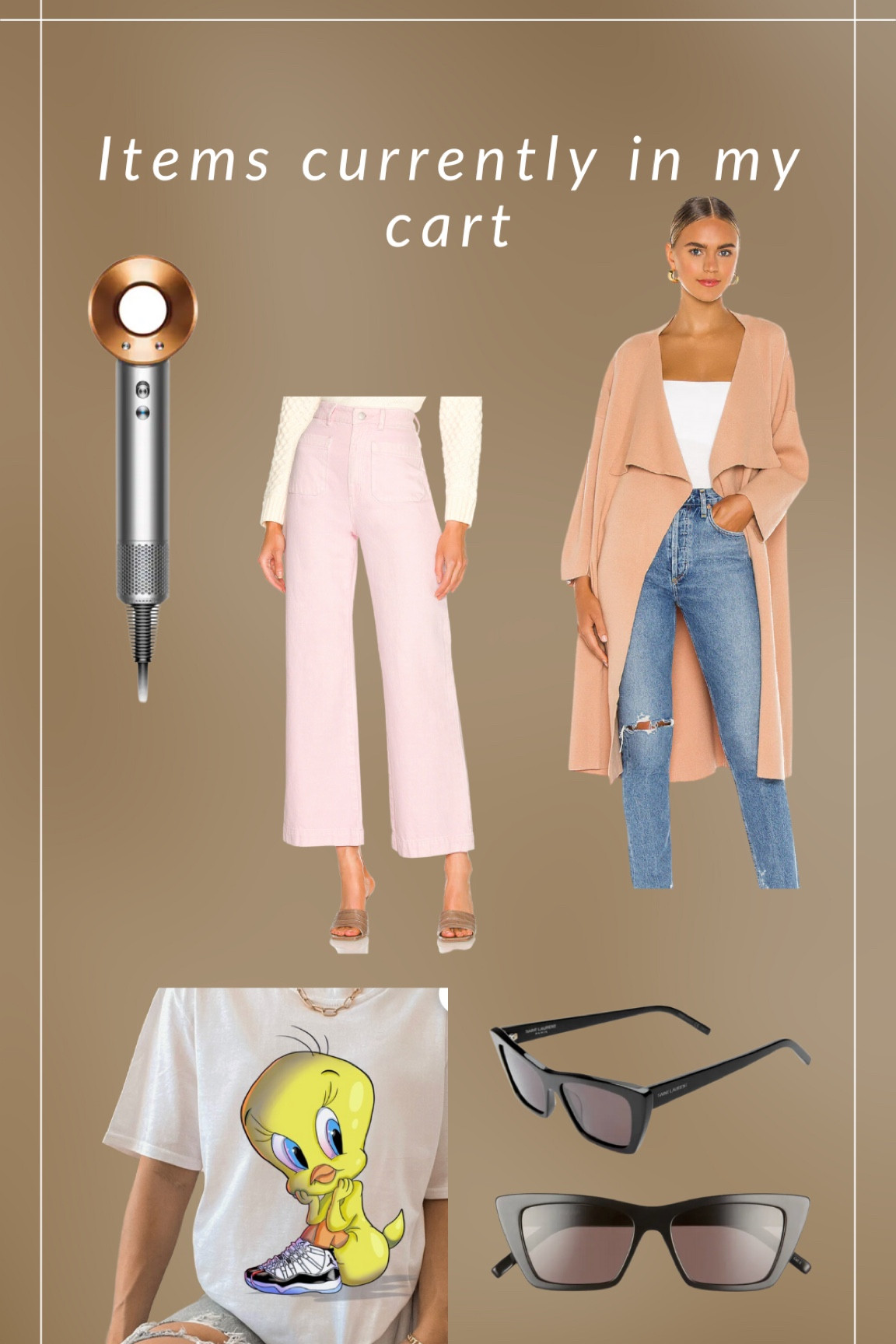 Items currently in my cart 

#dyson #revolve 