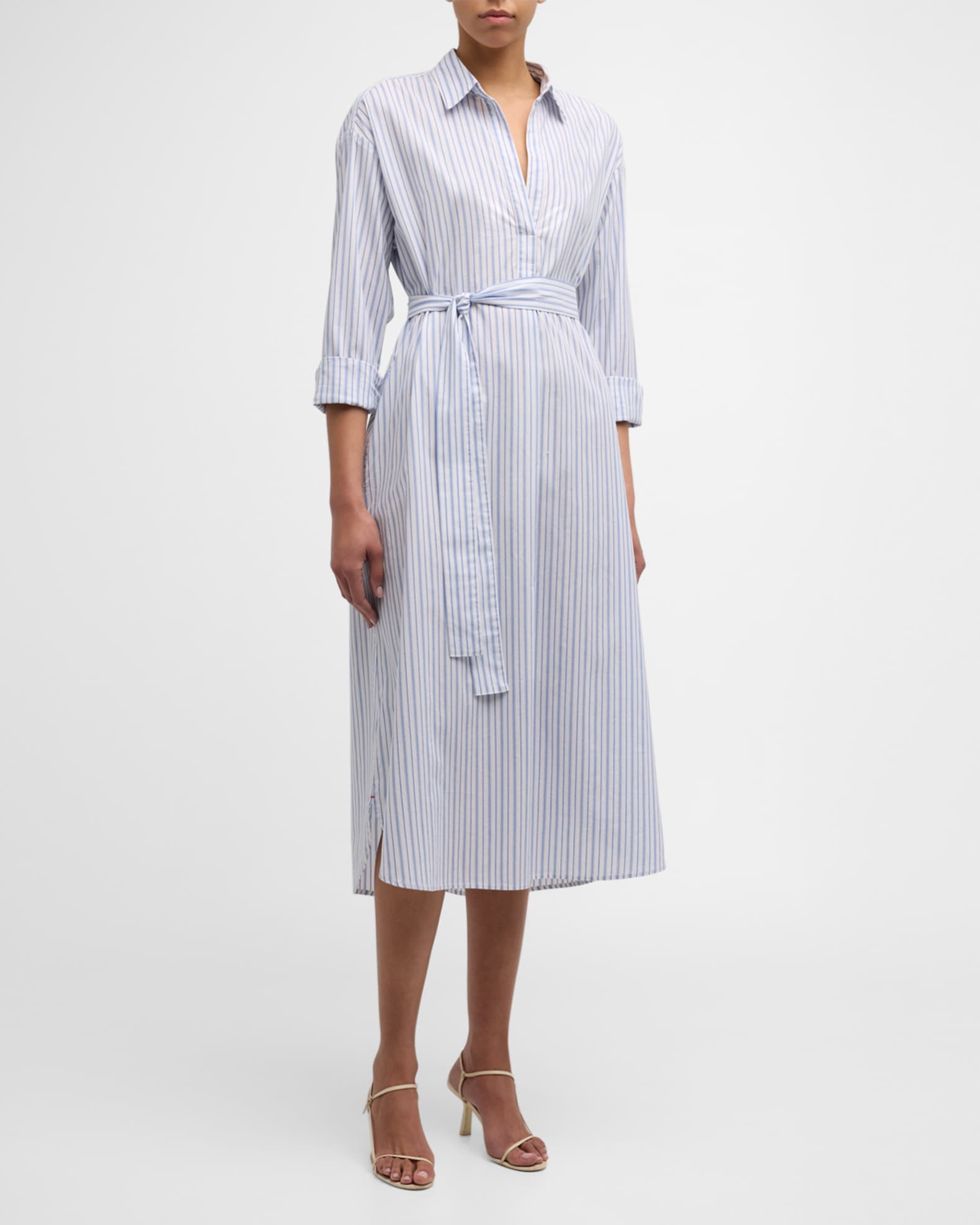 Marlowe Striped Cotton Midi Shirtdress | Neiman Marcus