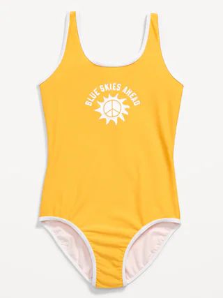 Scoop-Neck Graphic One-Piece Swimsuit for Girls | Old Navy (US)